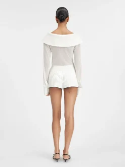 Le short maille pliss&eacute;